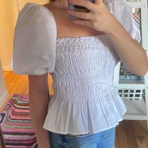 White puff sleeve top